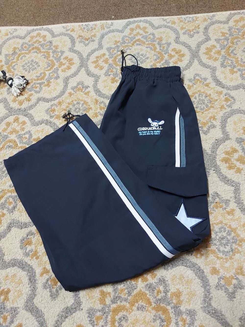 Dark blue windbreaker cargo pants